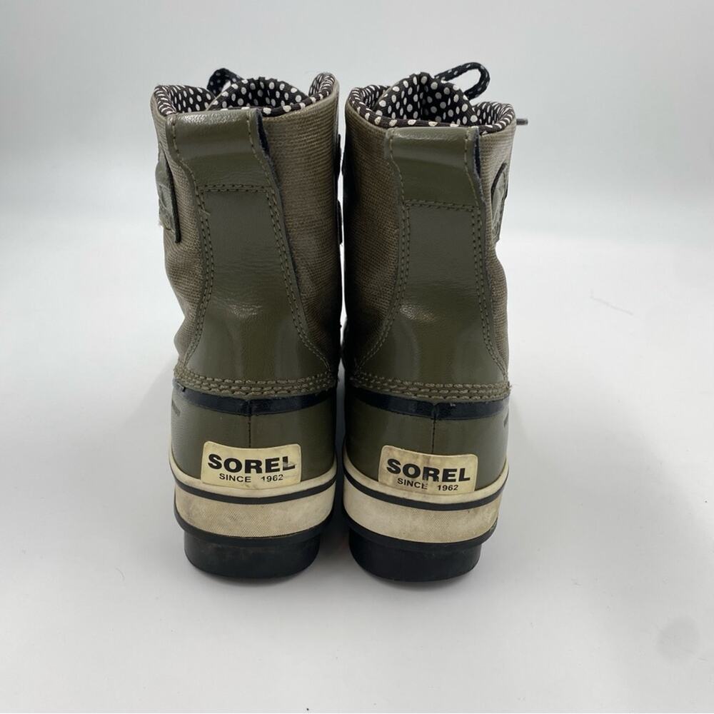 Sorel Tivoli Waterproof Rain and Snow Boots Green Size 7 polka dot lace up - Picture 4 of 8